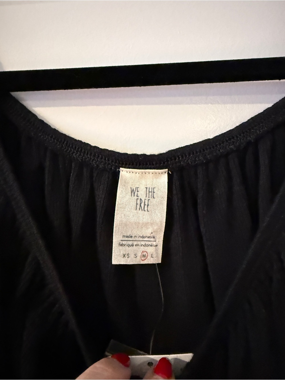 Black Ruffle Button-Front Women's Top - Picture 3 of 6